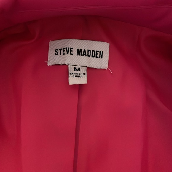 Steve Madden vegan leather, hot pink blazer - Picture 3 of 10